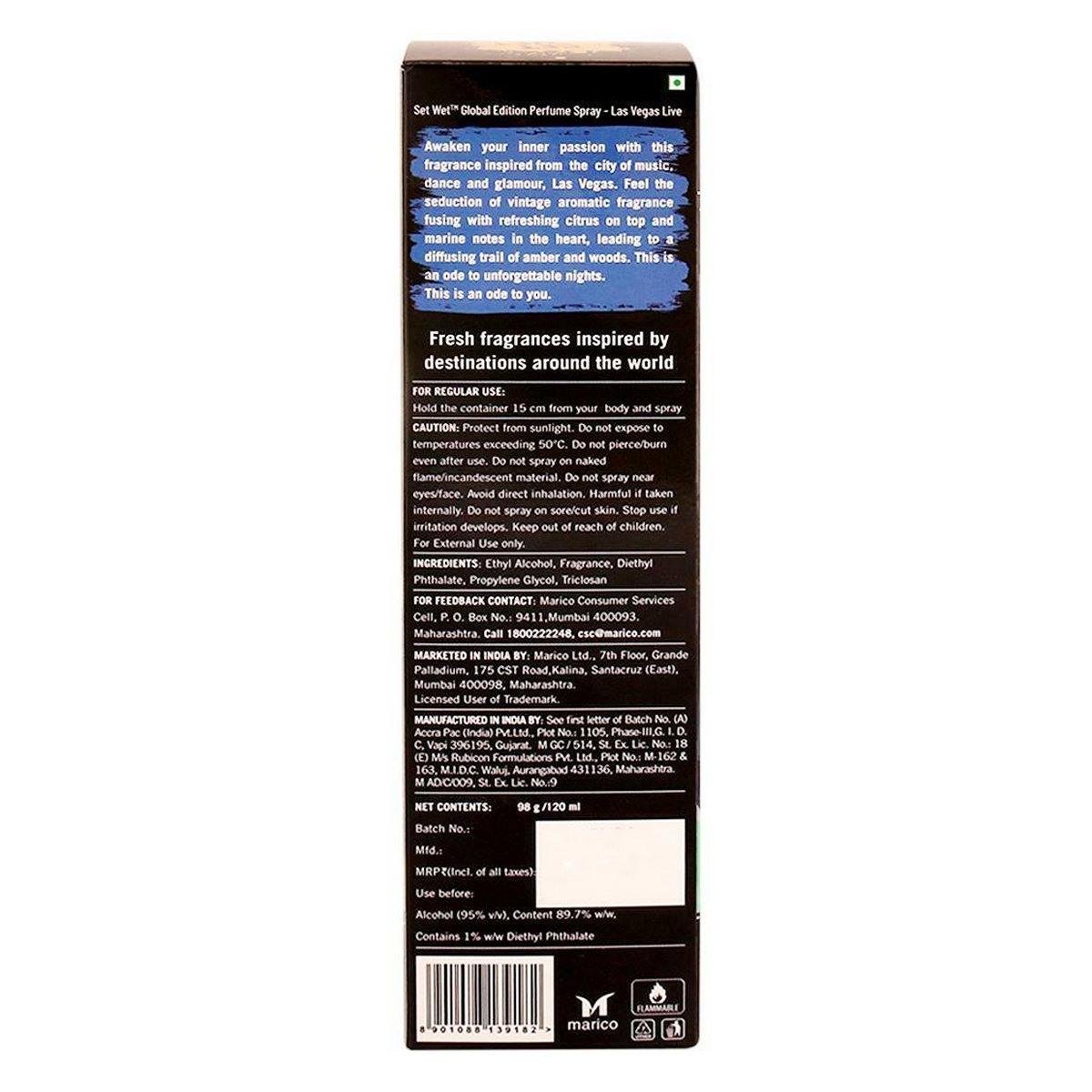 Set Wet Global Edition Las Vegas Perfume Spray, 120 ml, Pack of 1 Set Wet Global Edition Las Vegas Perfume Spray, 120 ml, Pack of 1