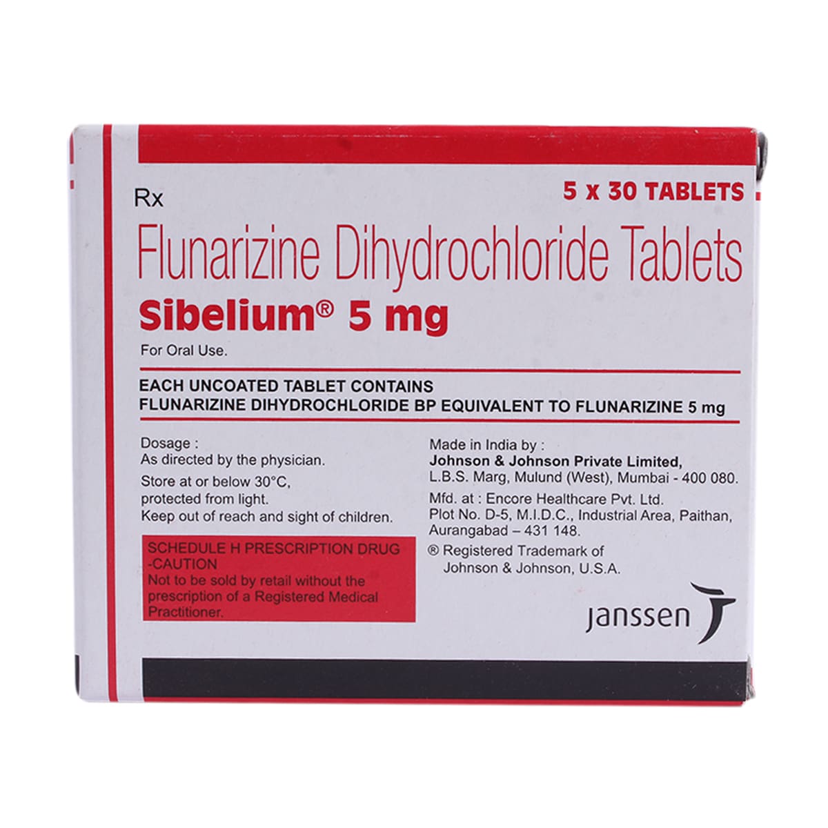 Sibelium 5 mg Tablet 30's, Pack of 30 TabletS Sibelium 5 mg Tablet 30's, Pack of 30 TabletS