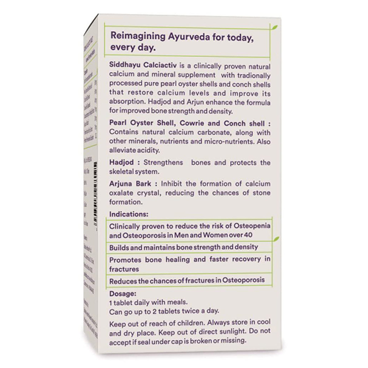 Siddhayu Calciactiv Advanced Natural Calcium Supplement, 30 Tablets, Pack of 1 Siddhayu Calciactiv Advanced Natural Calcium Supplement, 30 Tablets, Pack of 1