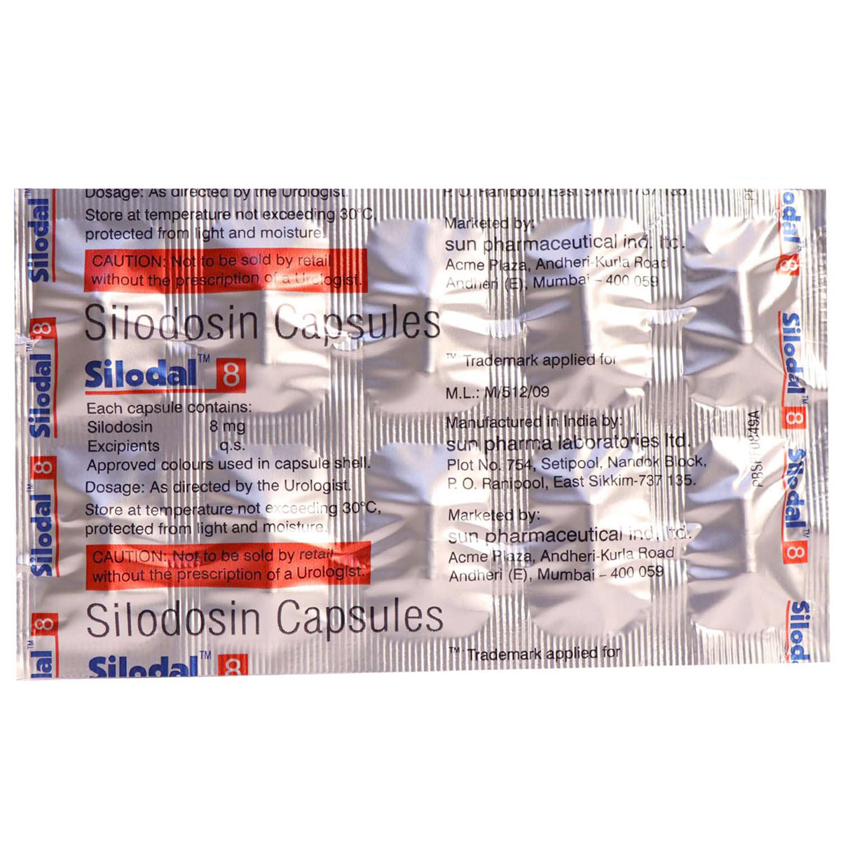 Silodal 8 Capsule 10's, Pack of 10 CAPSULES Silodal 8 Capsule 10's, Pack of 10 CAPSULES