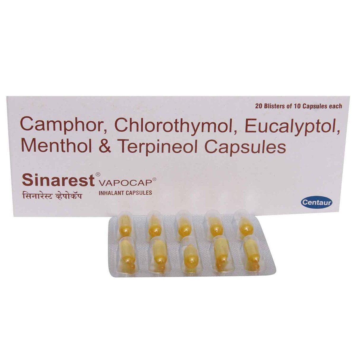 Sinarest Vapocap Inhalant Capsules 10's, Pack of 10 Sinarest Vapocap Inhalant Capsules 10's, Pack of 10