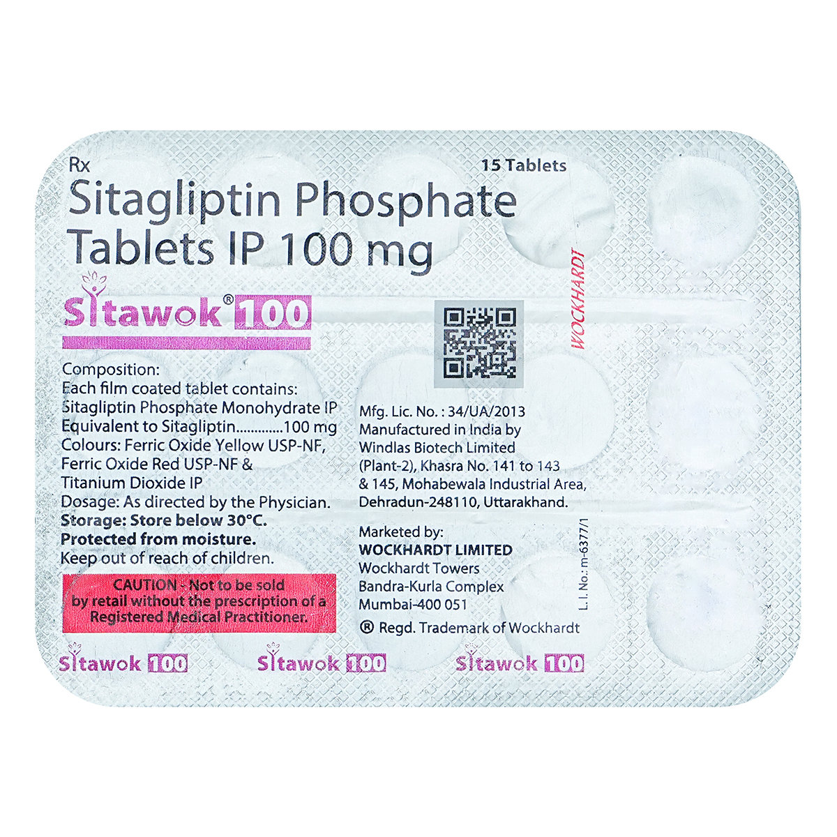 Sitawok 100 Tablet 15's, Pack of 15 TabletS Sitawok 100 Tablet 15's, Pack of 15 TabletS