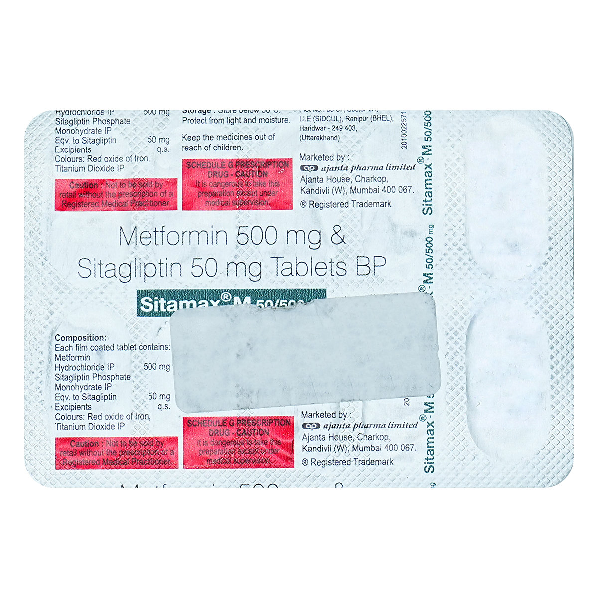 Sitamax M 50 mg/500 mg Tablet 10's, Pack of 10 TabletS Sitamax M 50 mg/500 mg Tablet 10's, Pack of 10 TabletS