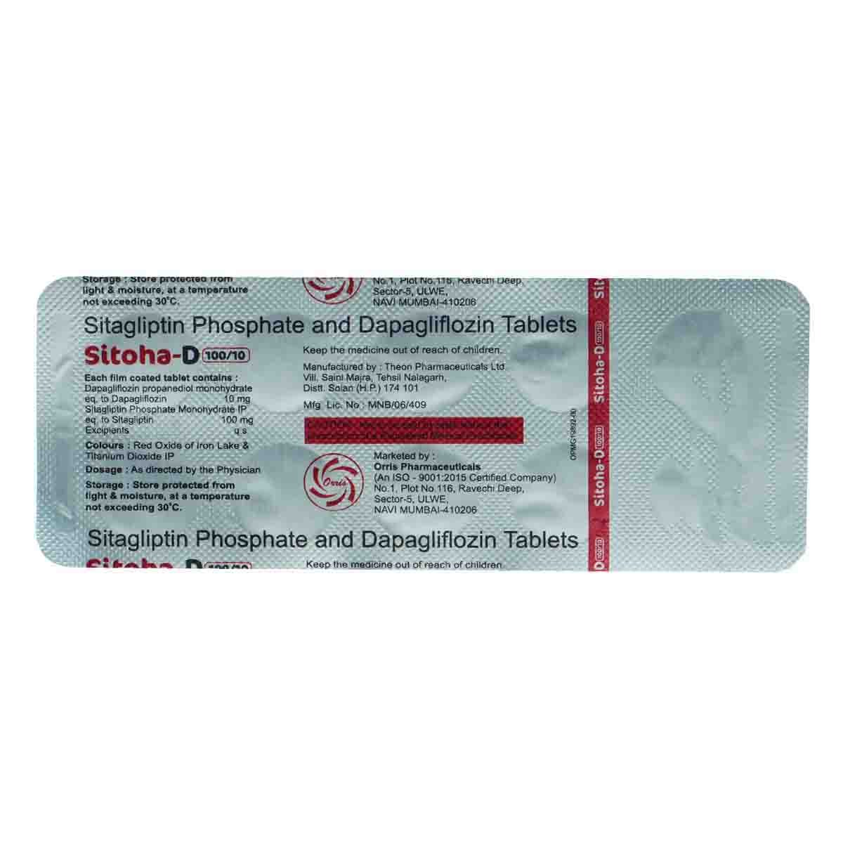 Sitoha-D 100/10 Tablet 10's, Pack of 10 Sitoha-D 100/10 Tablet 10's, Pack of 10