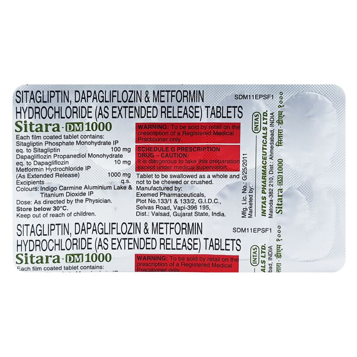 Sitara-DM 1000 Tablet 10's, Pack of 10 TABLETS Sitara-DM 1000 Tablet 10's, Pack of 10 TABLETS