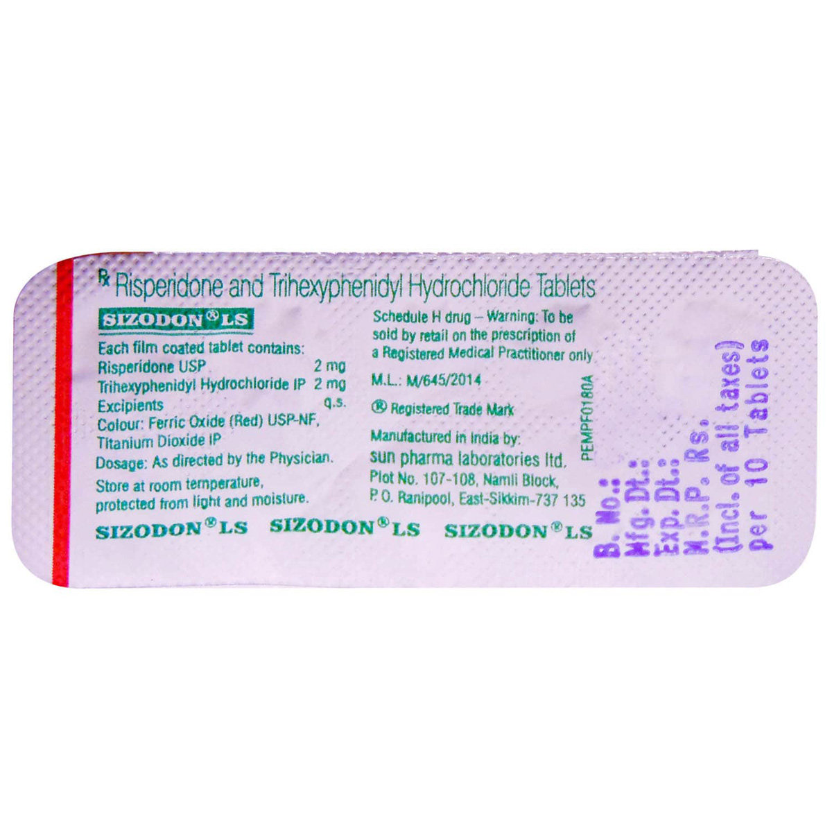 Sizodon LS Tablet 10's, Pack of 10 TABLETS Sizodon LS Tablet 10's, Pack of 10 TABLETS