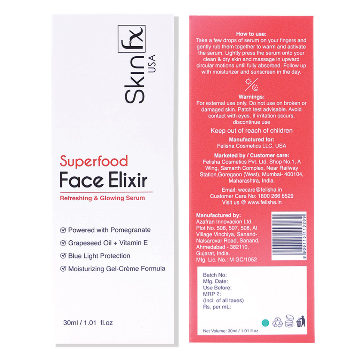Skin Fx Face Elixir Refresh & Glowing Serum, 30 ml, Pack of 1 Skin Fx Face Elixir Refresh & Glowing Serum, 30 ml, Pack of 1