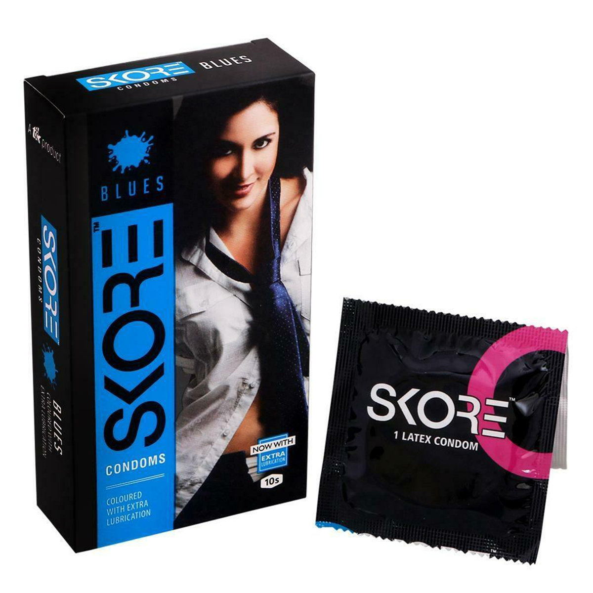 Skore Blues Condoms, 10 Count, Pack of 1 Skore Blues Condoms, 10 Count, Pack of 1