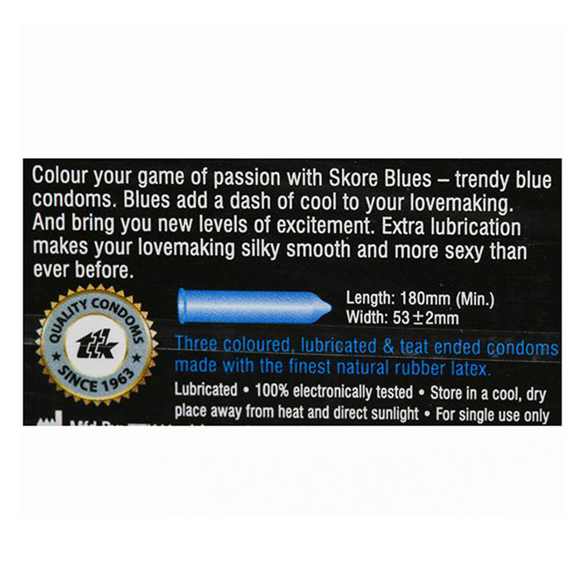 Skore Blues Condoms, 3 Count, Pack of 1 Skore Blues Condoms, 3 Count, Pack of 1