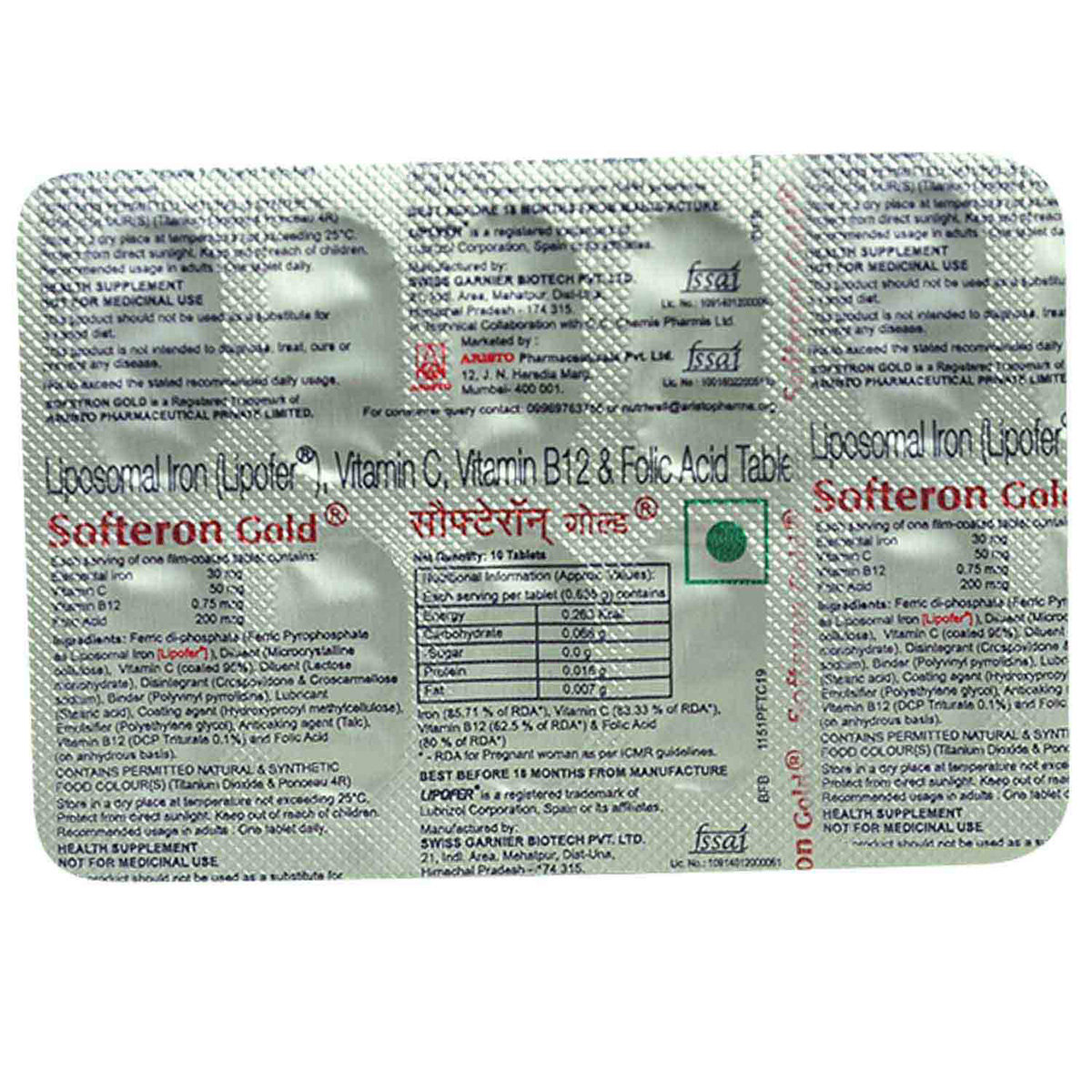 Softeron Gold Tablet 10's, Pack of 10 Softeron Gold Tablet 10's, Pack of 10