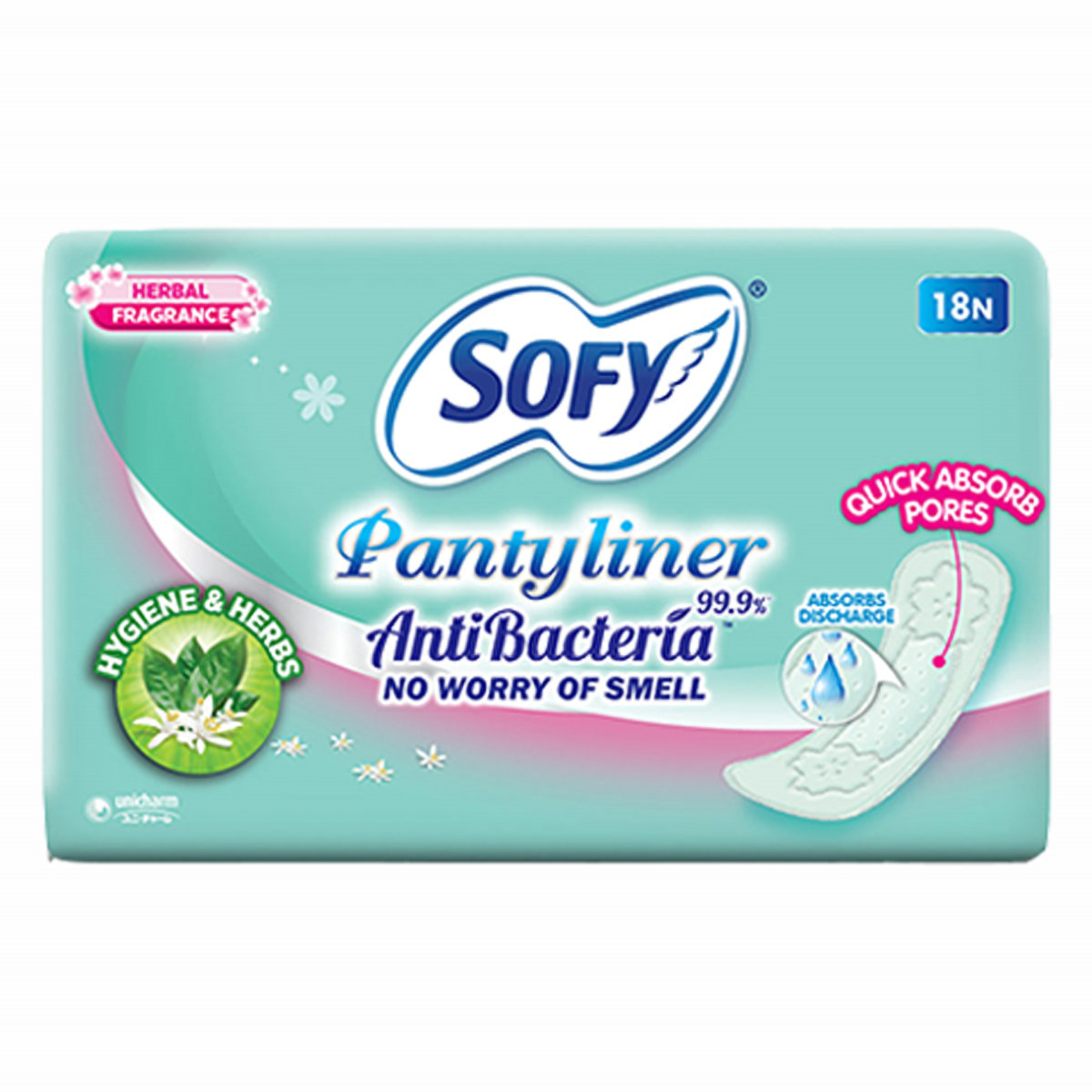 Sofy Anti Bacteria Pantyliner, 18 Count, Pack of 1 Sofy Anti Bacteria Pantyliner, 18 Count, Pack of 1