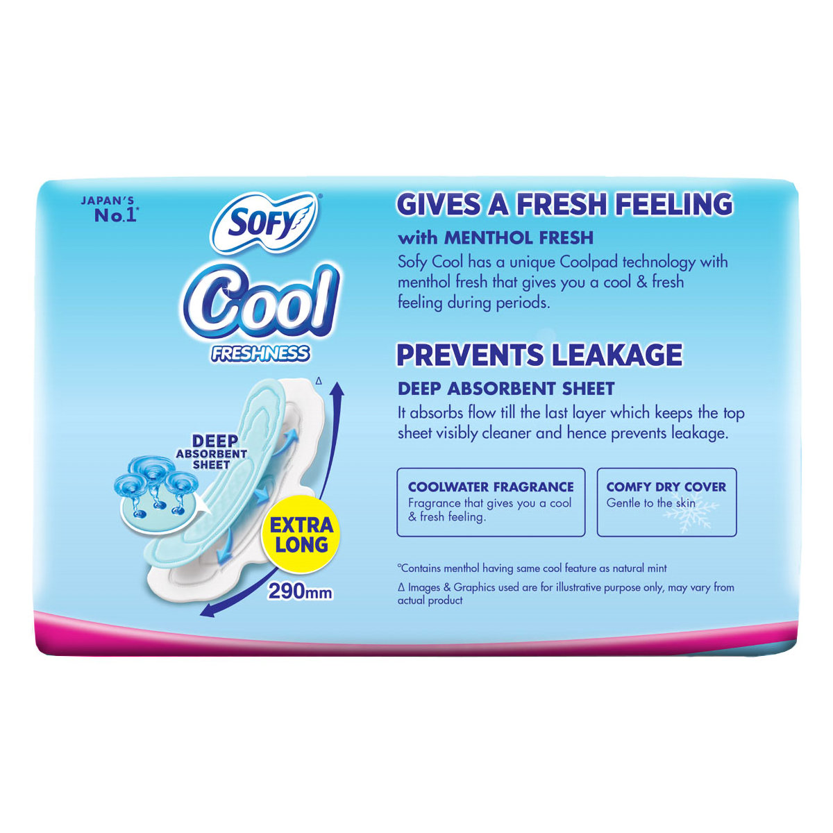 Sofy Cool Freshness Menthol Fresh Sanitary Pads XL, 30 Count, Pack of 1 Sofy Cool Freshness Menthol Fresh Sanitary Pads XL, 30 Count, Pack of 1