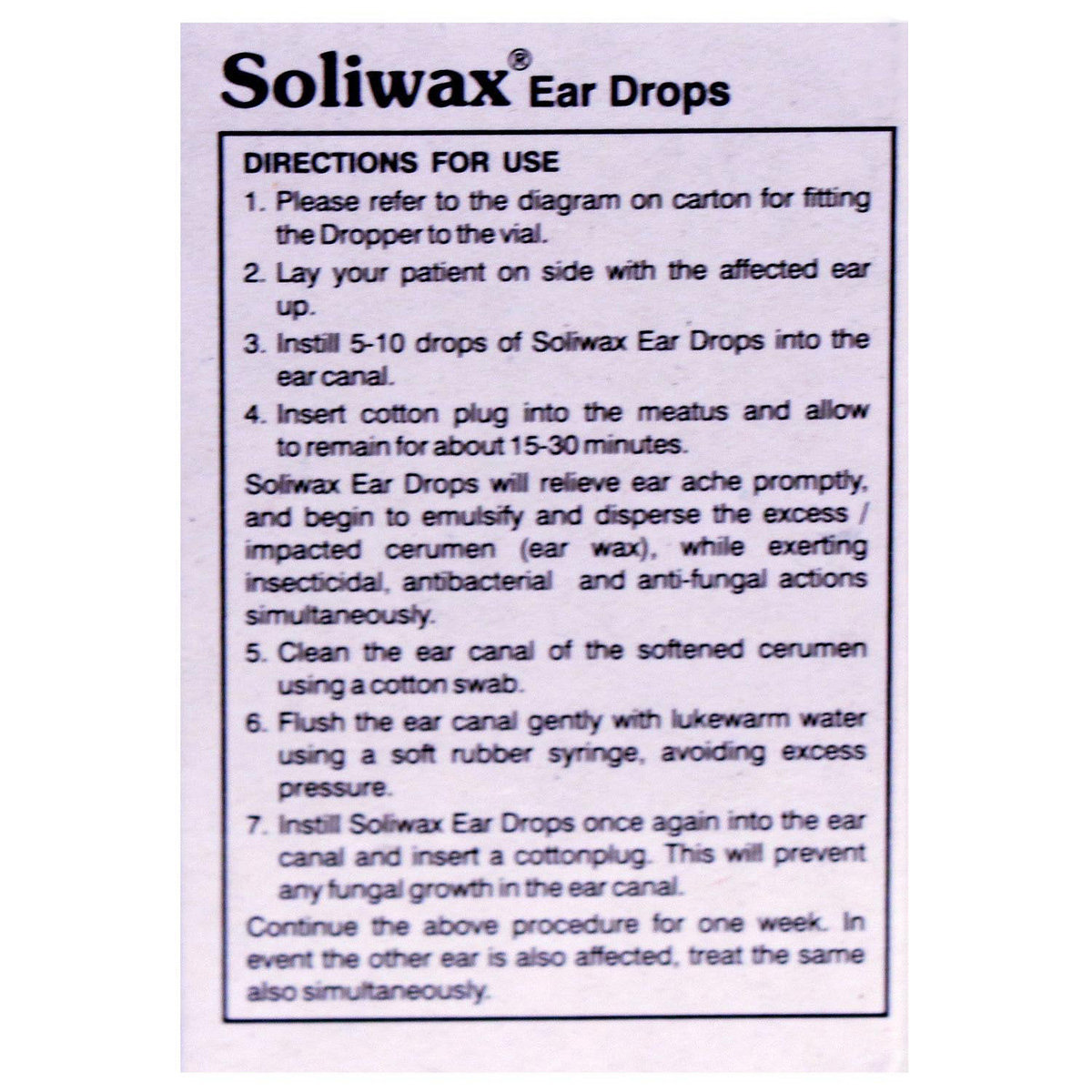 Soliwax Ear Drops 10 ml, Pack of 1 EAR DROPS Soliwax Ear Drops 10 ml, Pack of 1 EAR DROPS
