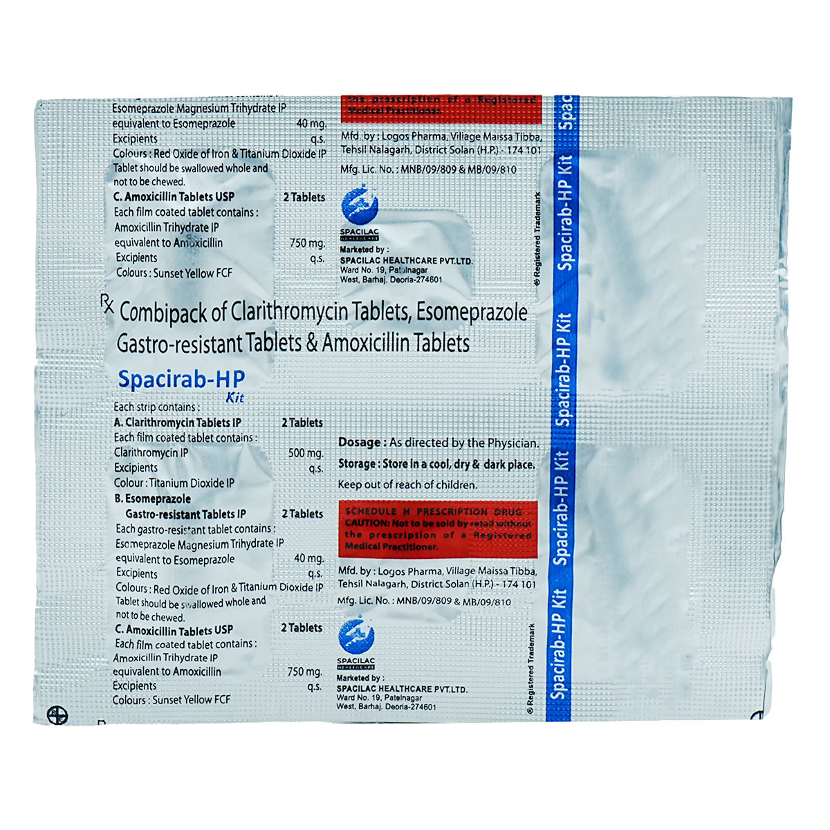 Spacirab-Hp Kit Tablet 1's, Pack of 1 KIT Spacirab-Hp Kit Tablet 1's, Pack of 1 KIT