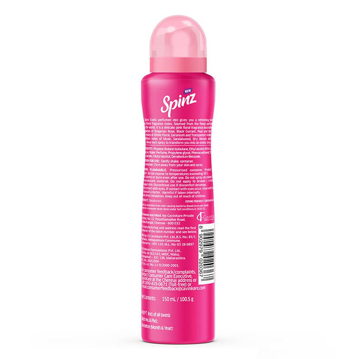 Spinz Exotic Perfumed Deodorant Body Spray, 150 ml, Pack of 1 Spinz Exotic Perfumed Deodorant Body Spray, 150 ml, Pack of 1
