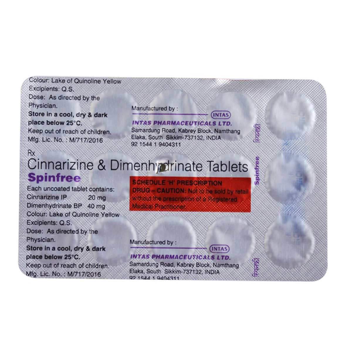 Spinfree Tablet 15's, Pack of 15 TABLETS Spinfree Tablet 15's, Pack of 15 TABLETS