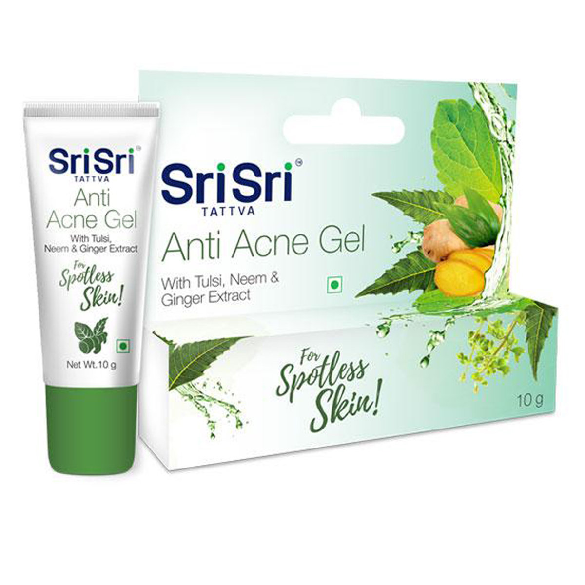 Sri Sri Tattva Anti Acne Gel 10 gm | With Tulsi, Neem & Ginger Extract | Cure Acne | Reduces Scars & Dark Spots | Give Spotless Skin, Pack of 1 Sri Sri Tattva Anti Acne Gel 10 gm | With Tulsi, Neem & Ginger Extract | Cure Acne | Reduces Scars & Dark Spots | Give Spotless Skin, Pack of 1