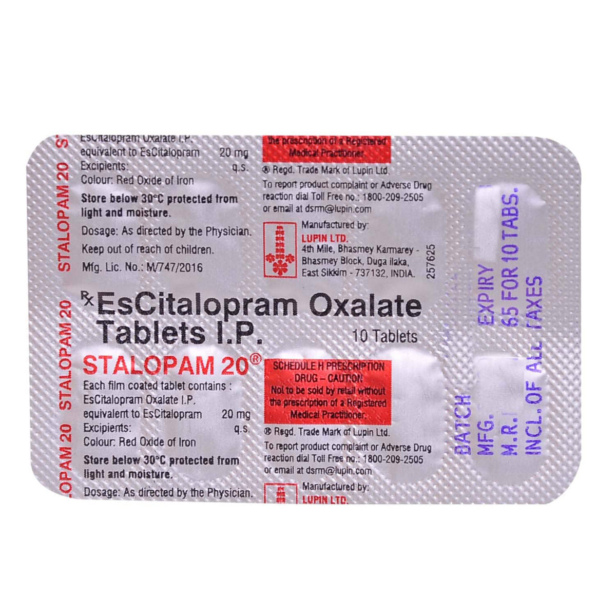 Stalopam 20 Tablet 10's, Pack of 10 TABLETS Stalopam 20 Tablet 10's, Pack of 10 TABLETS