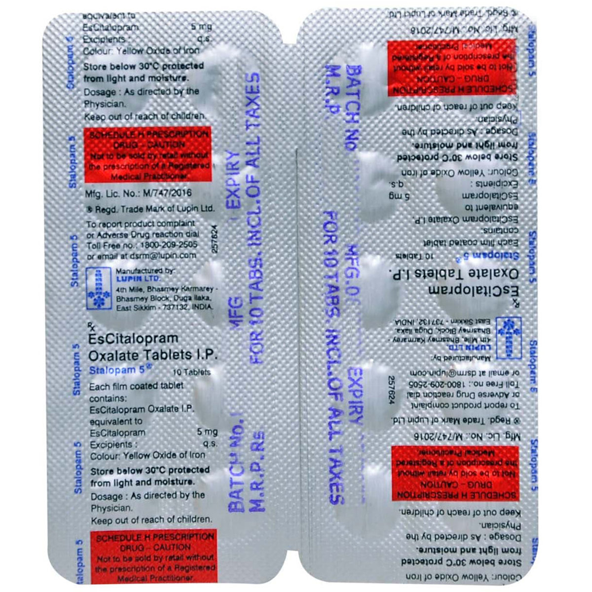Stalopam 5 Tablet 10's, Pack of 10 TABLETS Stalopam 5 Tablet 10's, Pack of 10 TABLETS