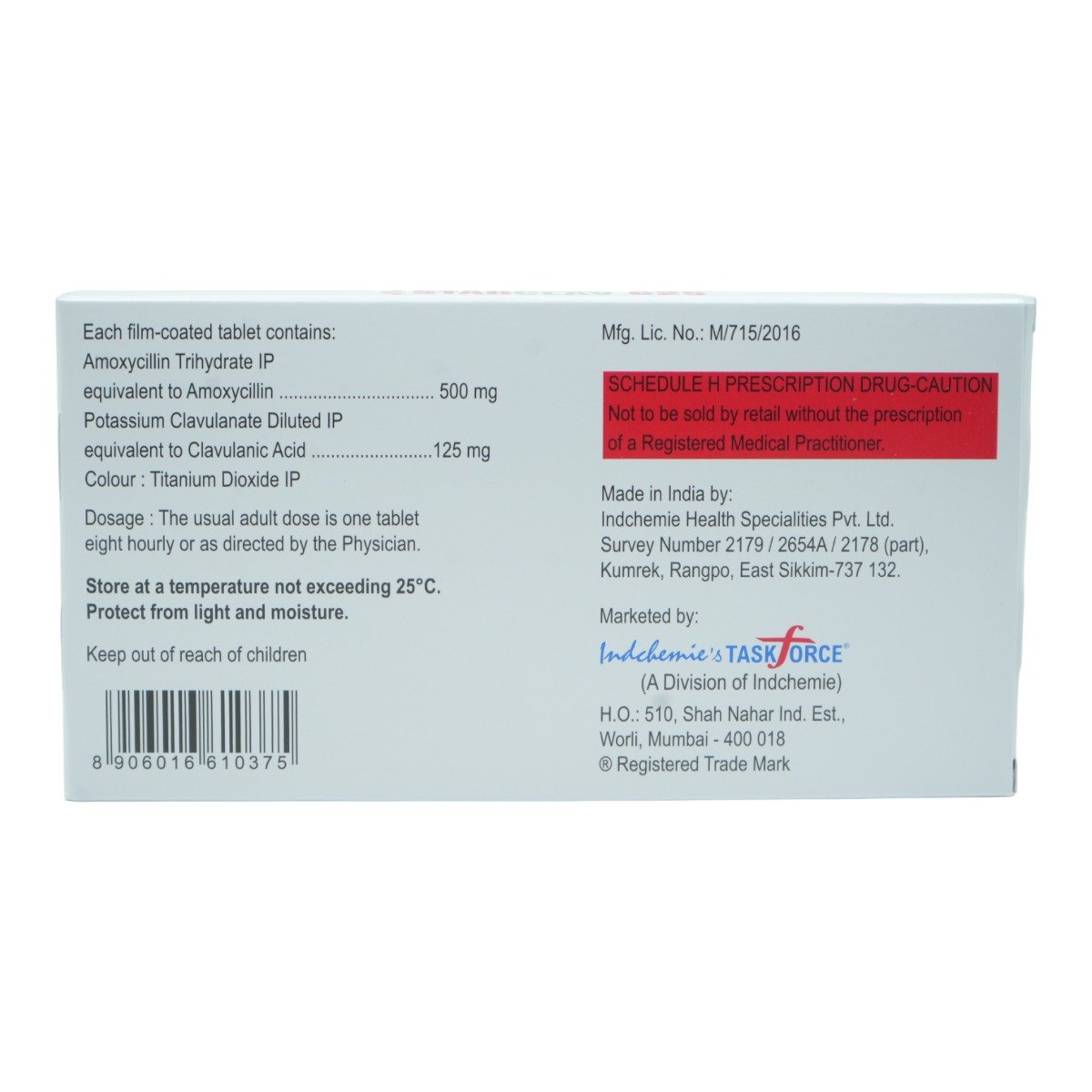 STARCLAV 625MG TABLET, Pack of 10 TabletS STARCLAV 625MG TABLET, Pack of 10 TabletS