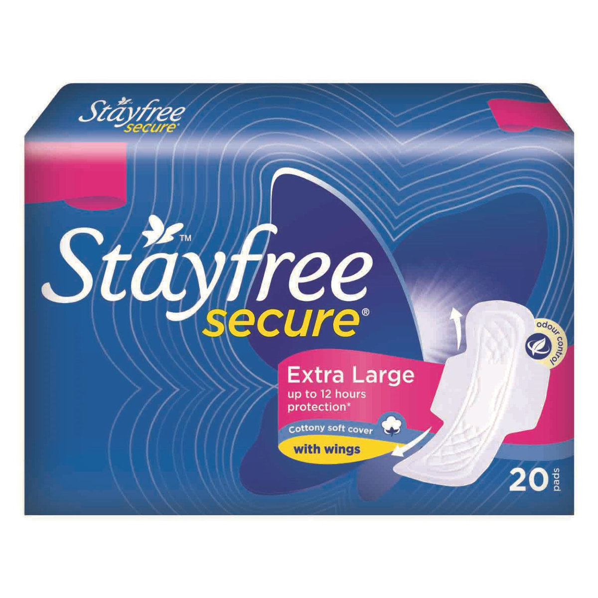 Stayfree Secure Pads with Wings XL, 20 Count, Pack of 1 Stayfree Secure Pads with Wings XL, 20 Count, Pack of 1