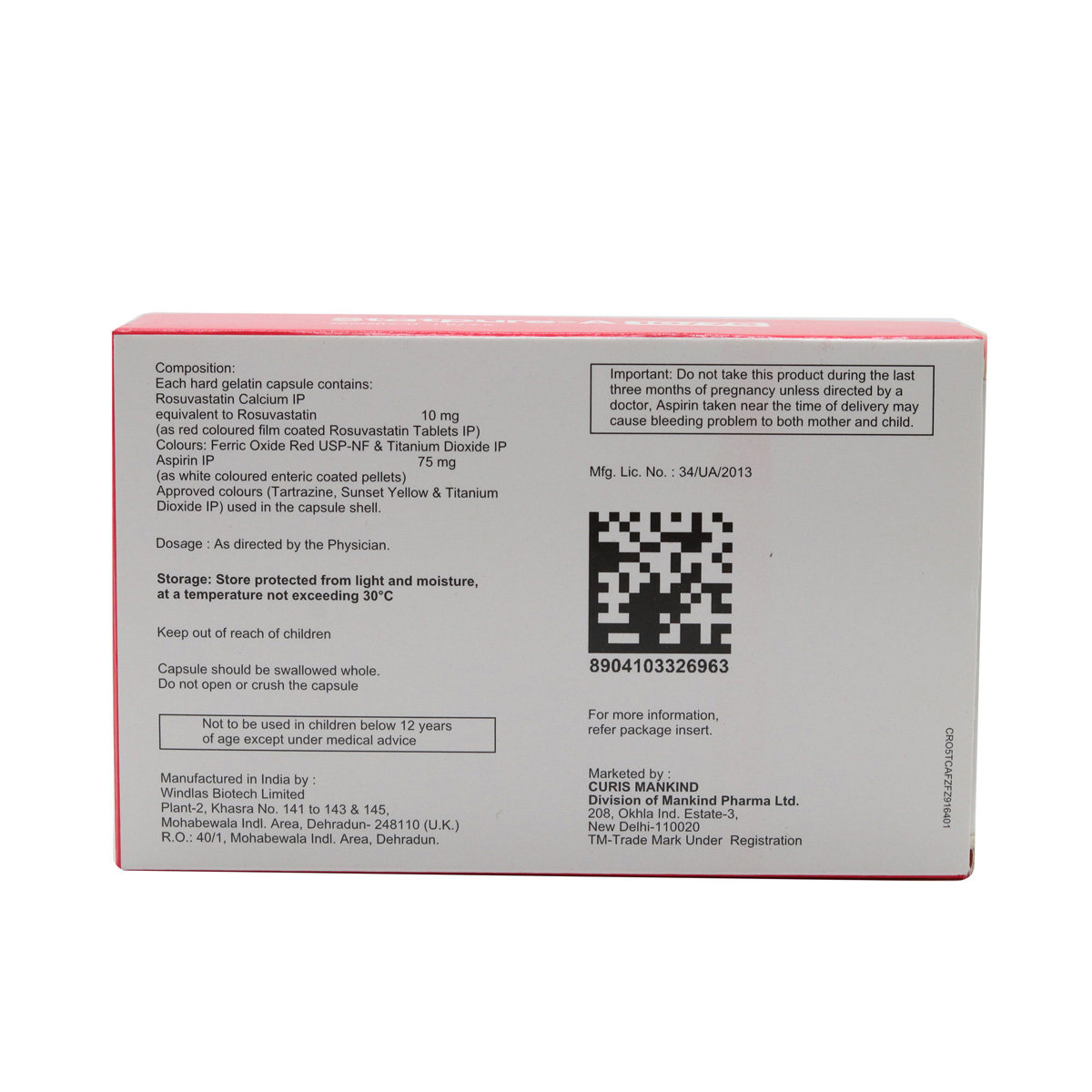 Statpure-A 10 mg/75 mg Capsule 10's, Pack of 10 CapsuleS Statpure-A 10 mg/75 mg Capsule 10's, Pack of 10 CapsuleS