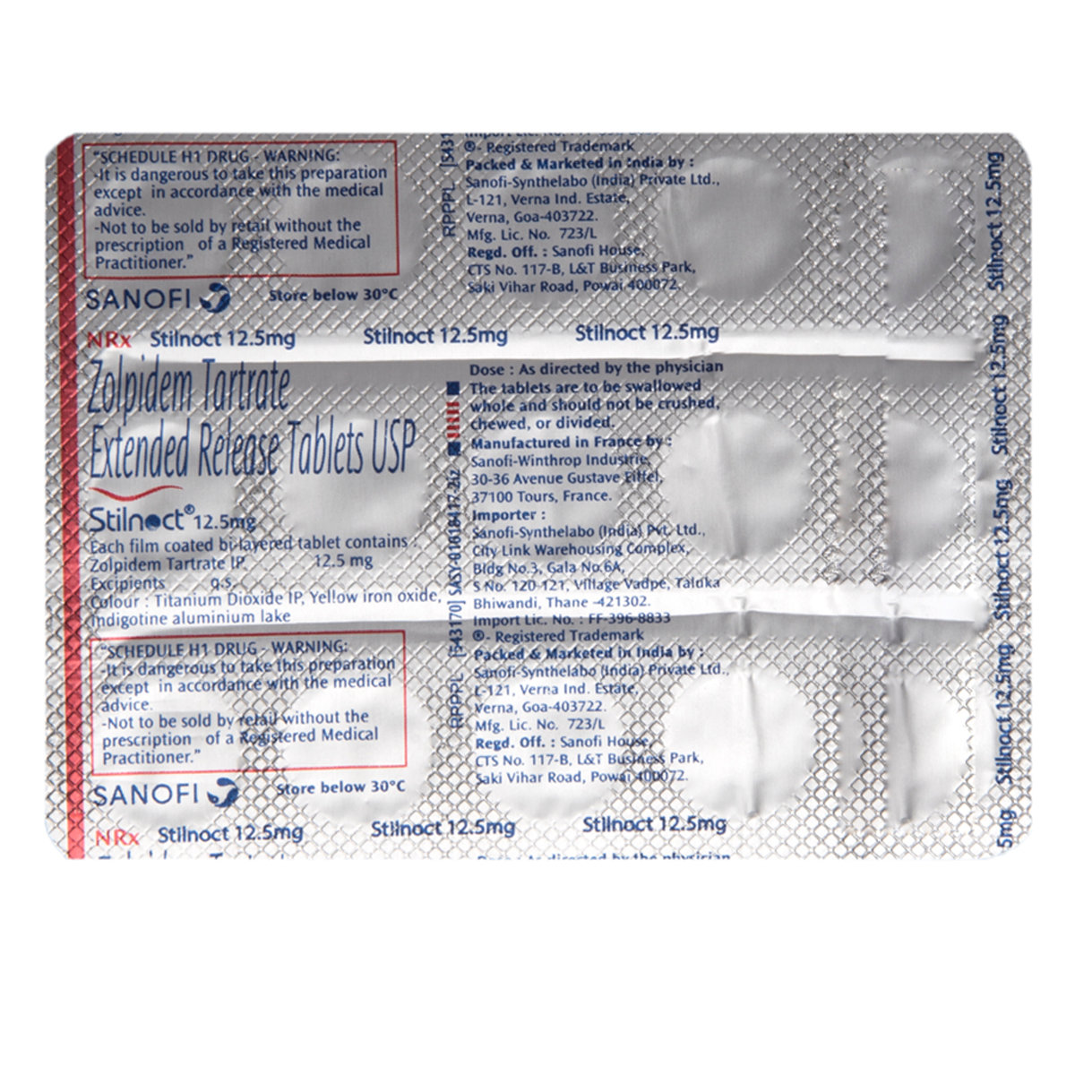 Stilnoct 12.5mg Tablet 15's, Pack of 15 TABLETS Stilnoct 12.5mg Tablet 15's, Pack of 15 TABLETS