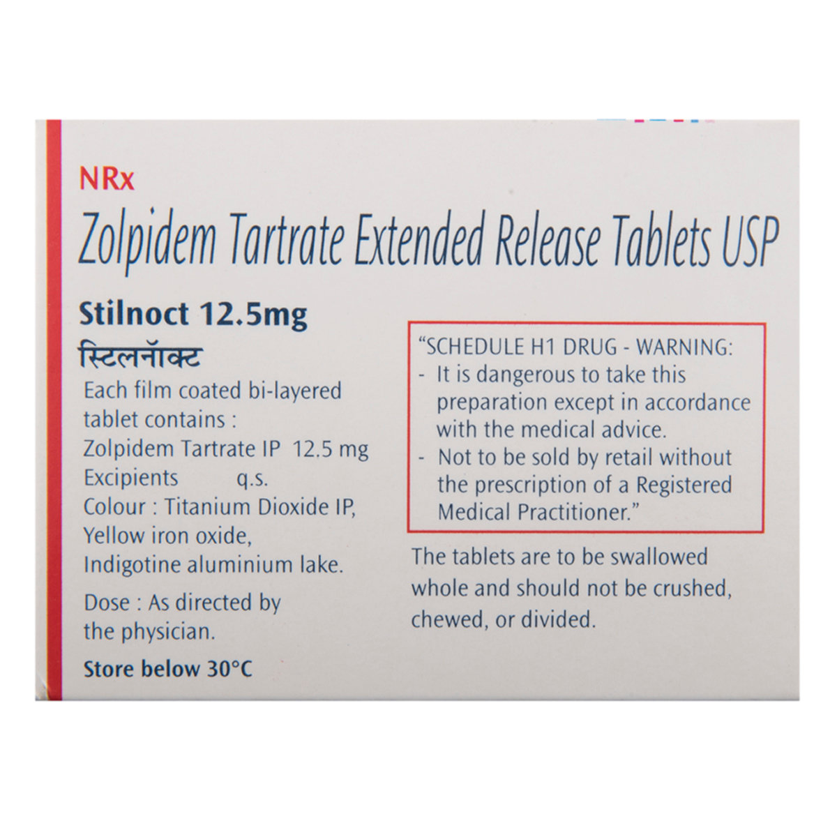 Stilnoct 12.5mg Tablet 15's, Pack of 15 TABLETS Stilnoct 12.5mg Tablet 15's, Pack of 15 TABLETS
