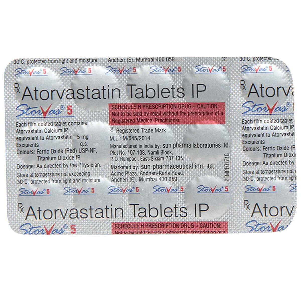 Storvas 5 Tablet 15's, Pack of 15 TABLETS Storvas 5 Tablet 15's, Pack of 15 TABLETS