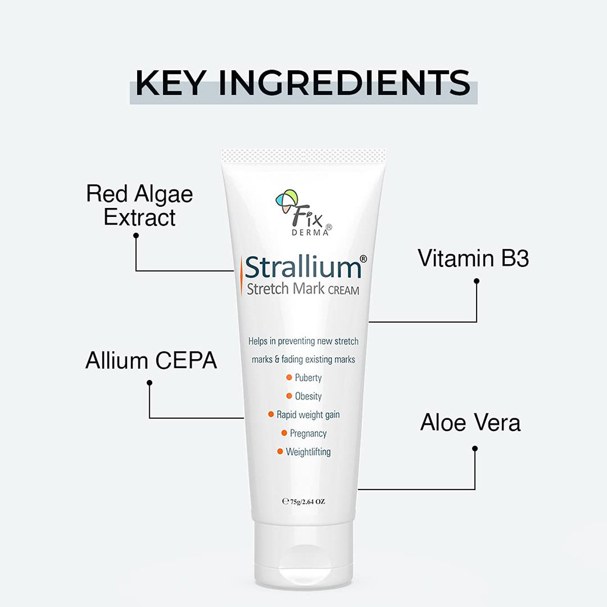 Fixderma Strallium Stretch Mark Cream 75 gm, Pack of 1 Fixderma Strallium Stretch Mark Cream 75 gm, Pack of 1
