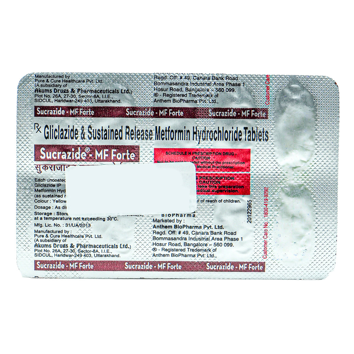 Sucrazide-MF Forte Tablet 10's, Pack of 10 TabletS Sucrazide-MF Forte Tablet 10's, Pack of 10 TabletS