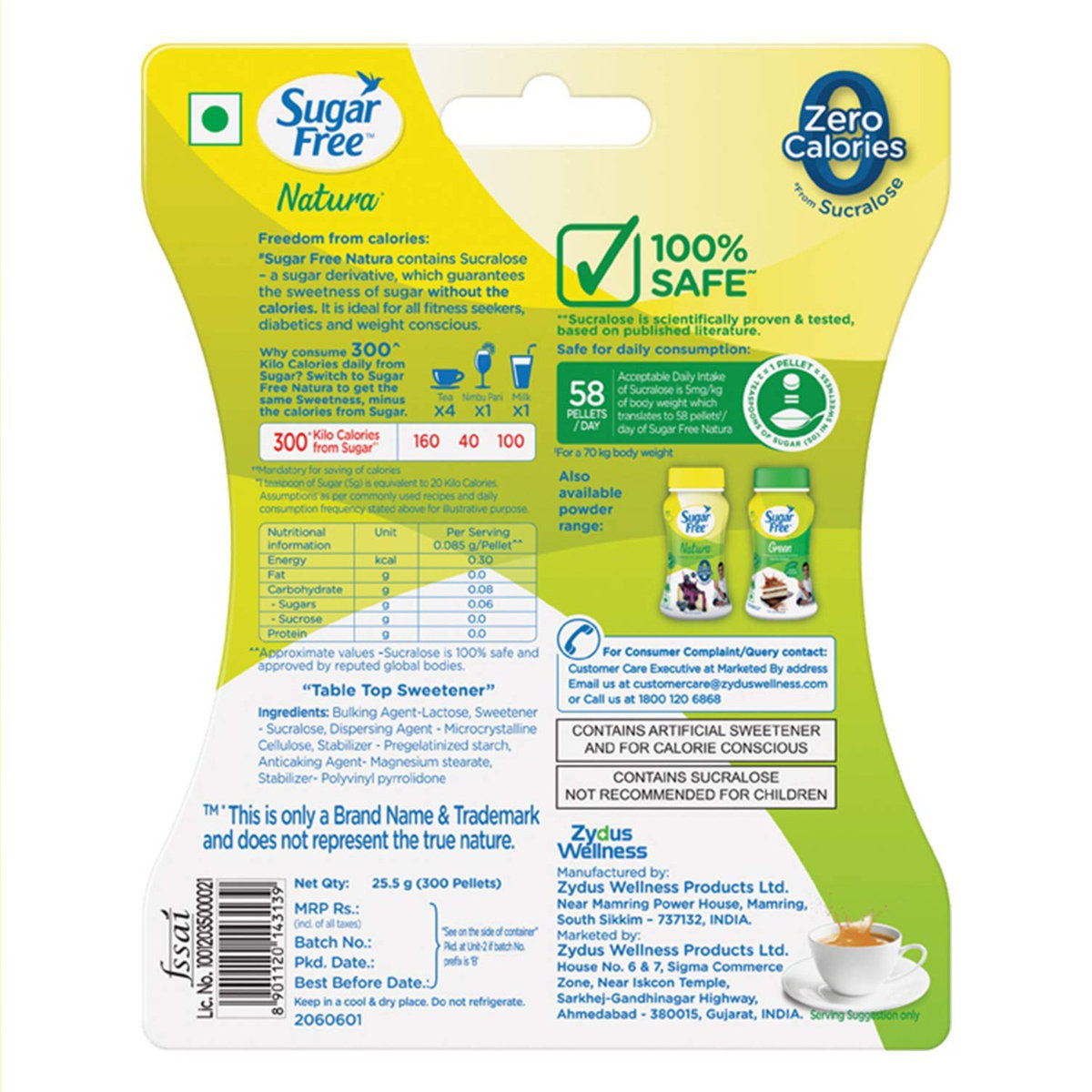 Sugar Free Natura Low Calorie Sweetener, 300 Pellets, Pack of 1 Sugar Free Natura Low Calorie Sweetener, 300 Pellets, Pack of 1