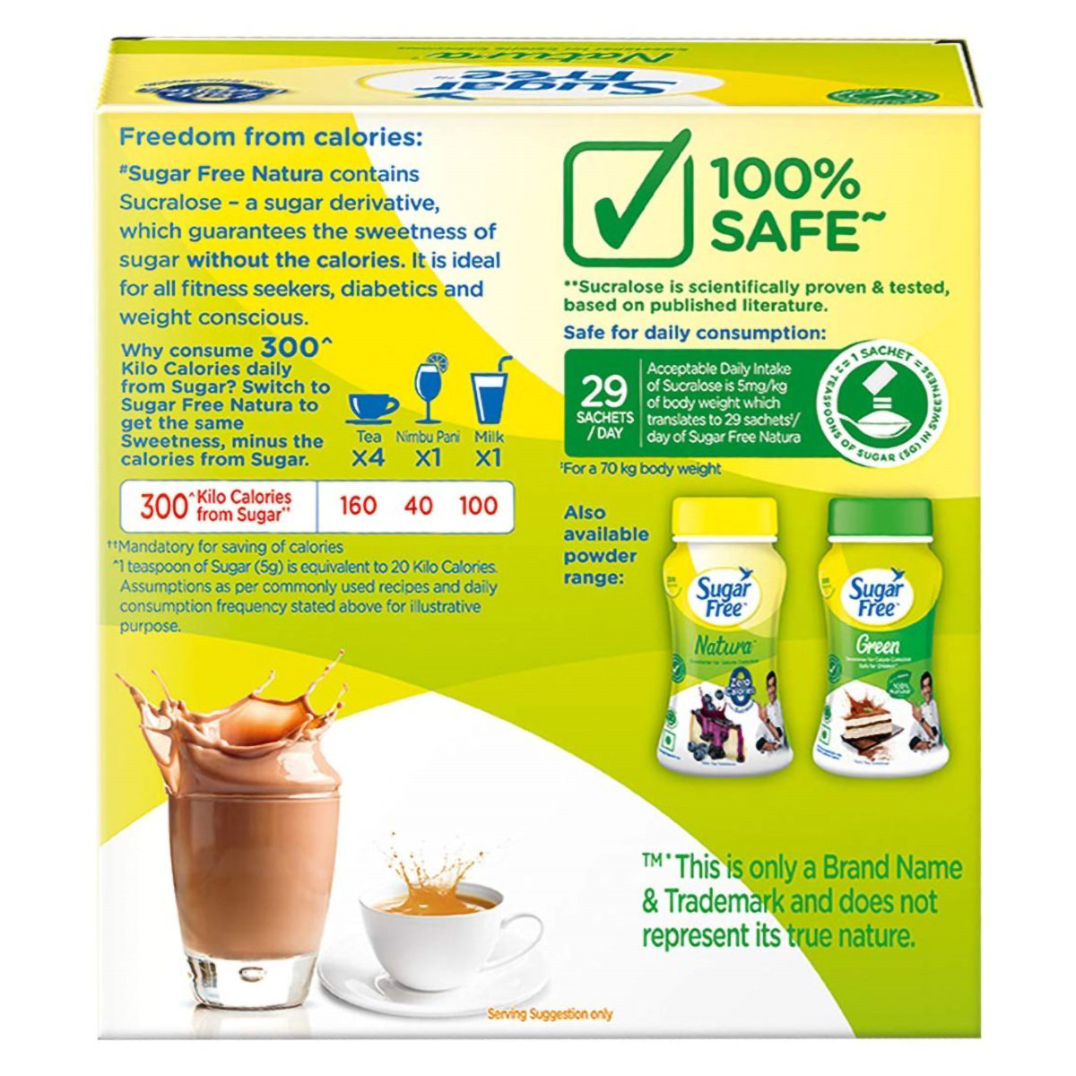 Sugar Free Natura Low Calorie Sugar Substitute, 100 Sachets, Pack of 1 Sugar Free Natura Low Calorie Sugar Substitute, 100 Sachets, Pack of 1