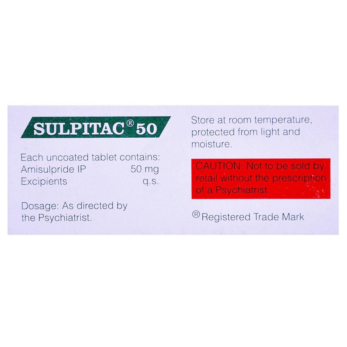 Sulpitac 50 Tablet 10's, Pack of 10 TABLETS Sulpitac 50 Tablet 10's, Pack of 10 TABLETS