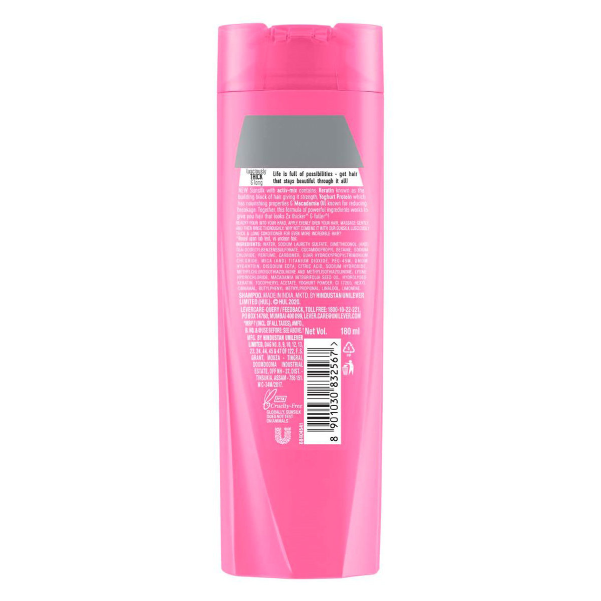Sunsilk Lusciously Thick & Long Shampoo, 180 ml, Pack of 1 Sunsilk Lusciously Thick & Long Shampoo, 180 ml, Pack of 1