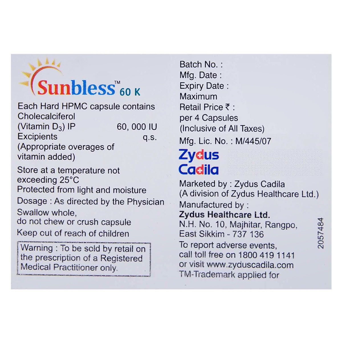 Sunbless 60K Capsule 4's, Pack of 4 Sunbless 60K Capsule 4's, Pack of 4