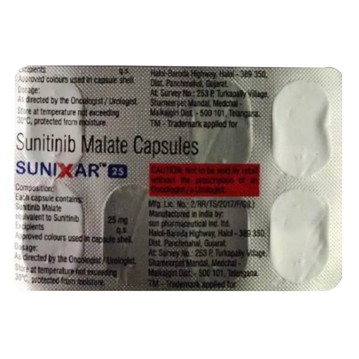Sunixar 25 Capsule 7's, Pack of 7 CAPSULES Sunixar 25 Capsule 7's, Pack of 7 CAPSULES