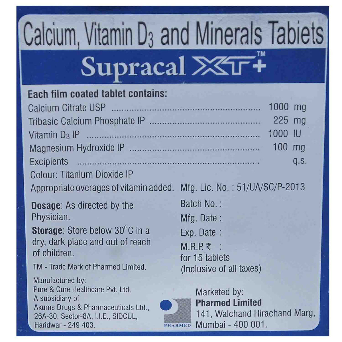 Supracal XT Plus Tablet 15's, Pack of 15 Supracal XT Plus Tablet 15's, Pack of 15