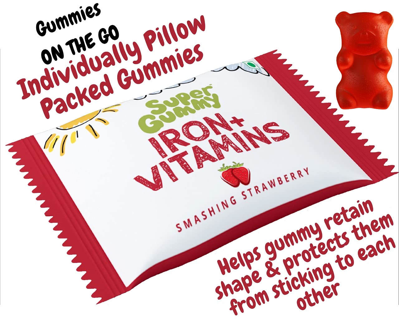 Super Gummy Iron+ Vitamins Gummies, 102 gm, Pack of 1 Super Gummy Iron+ Vitamins Gummies, 102 gm, Pack of 1
