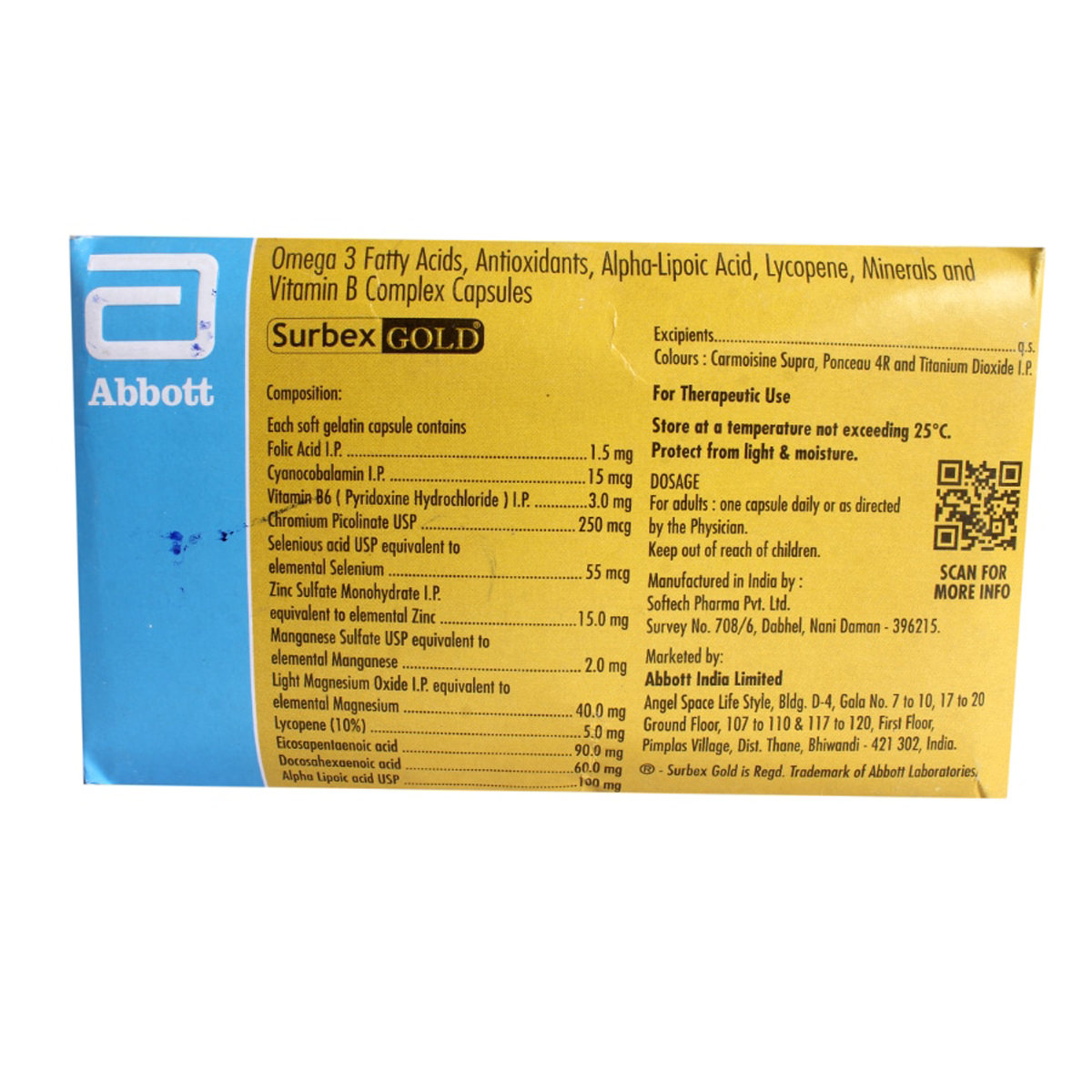 Surbex Gold Softgel Capsule 15's, Pack of 15 Surbex Gold Softgel Capsule 15's, Pack of 15