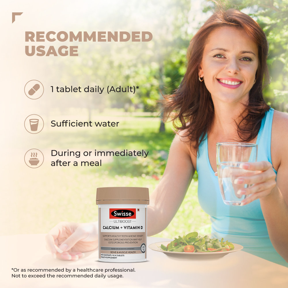 Swisse Ultiboost Calcium + Vitamin D, 90 Tablets, Pack of 1 Swisse Ultiboost Calcium + Vitamin D, 90 Tablets, Pack of 1