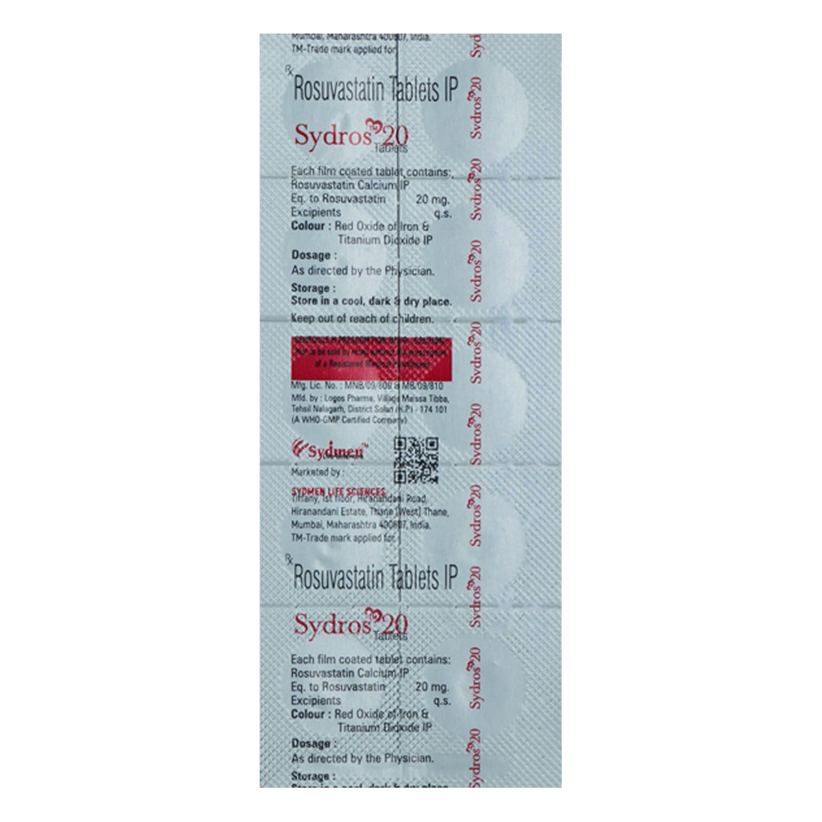 Sydros 20 Tablet 10's, Pack of 10 TabletS Sydros 20 Tablet 10's, Pack of 10 TabletS