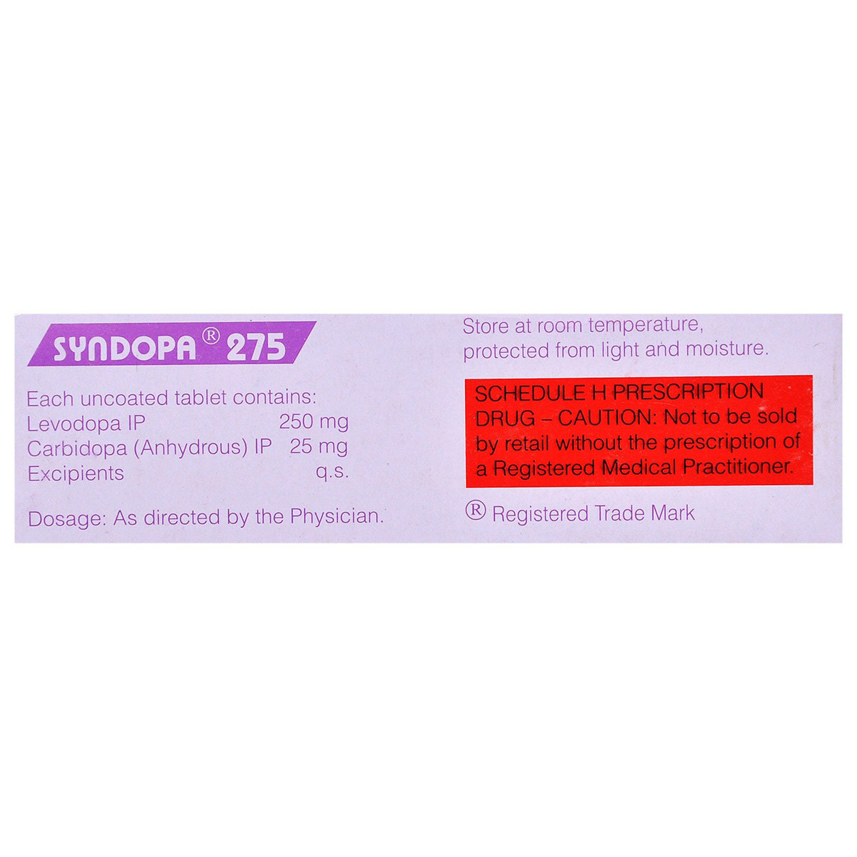 Syndopa 275 Tablet 10's, Pack of 10 TABLETS Syndopa 275 Tablet 10's, Pack of 10 TABLETS
