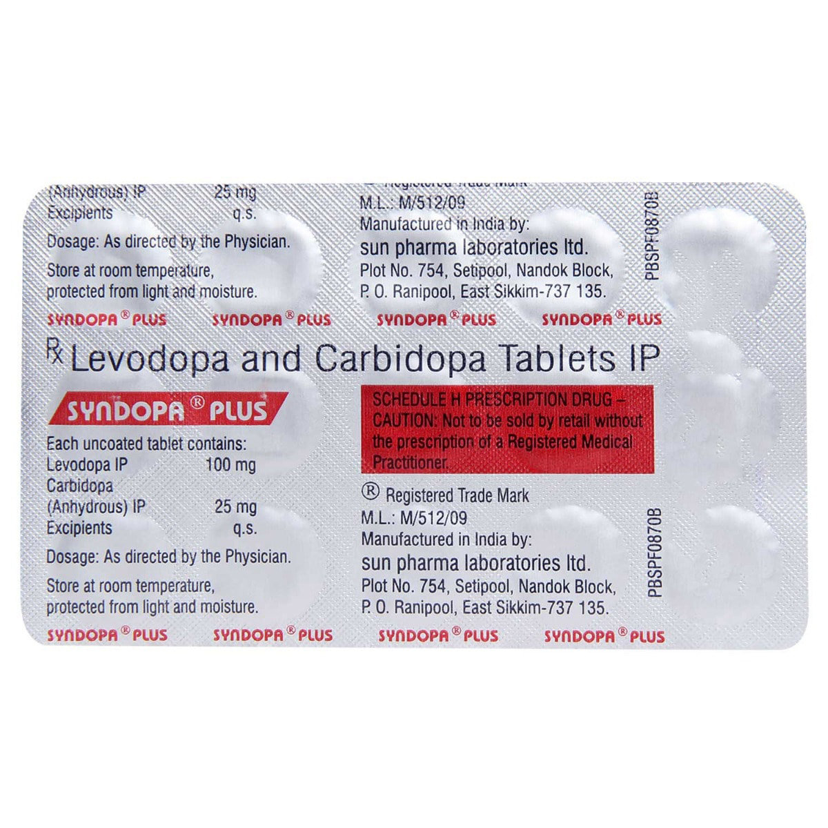 Syndopa Plus Tablet 15's, Pack of 15 TABLETS Syndopa Plus Tablet 15's, Pack of 15 TABLETS