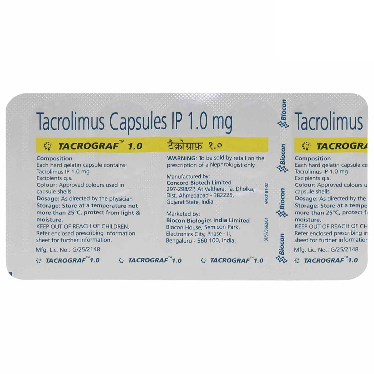 Tacrograf 1 Capsule 10's, Pack of 10 CAPSULES Tacrograf 1 Capsule 10's, Pack of 10 CAPSULES