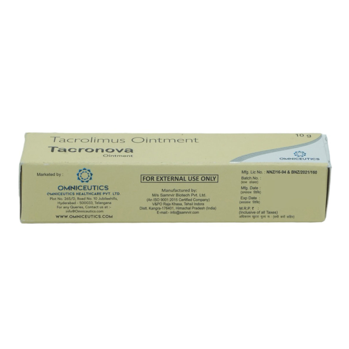 Tacronova Ointment 10 gm, Pack of 1 Ointment Tacronova Ointment 10 gm, Pack of 1 Ointment
