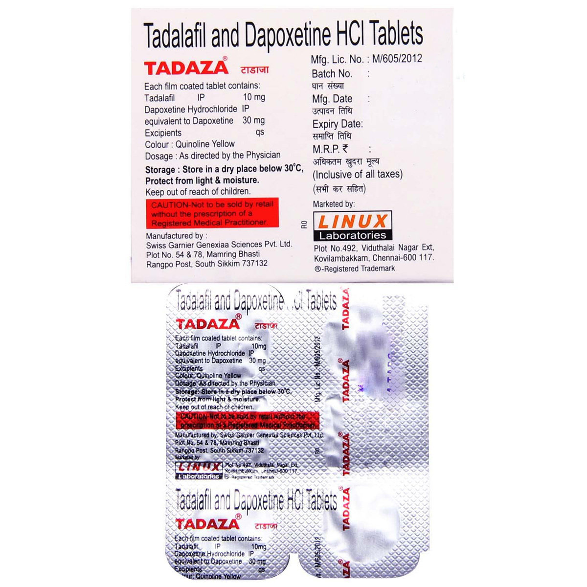 Tadaza Tablet 4's, Pack of 4 Tadaza Tablet 4's, Pack of 4