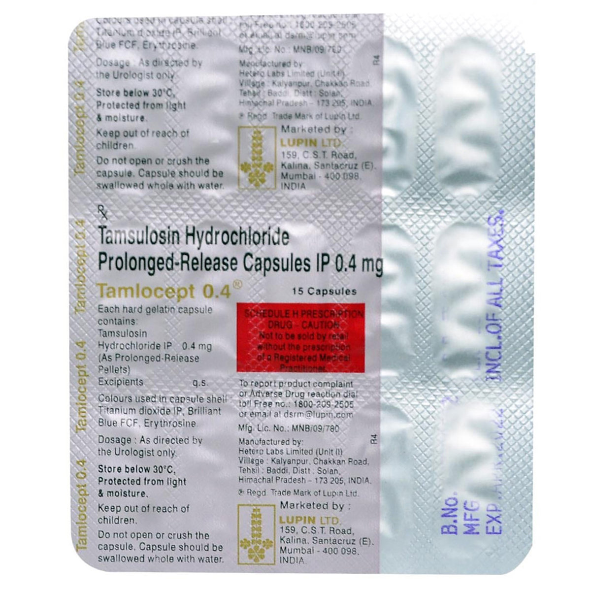 Tamlocept 0.4 Capsule 15's, Pack of 15 CAPSULES Tamlocept 0.4 Capsule 15's, Pack of 15 CAPSULES