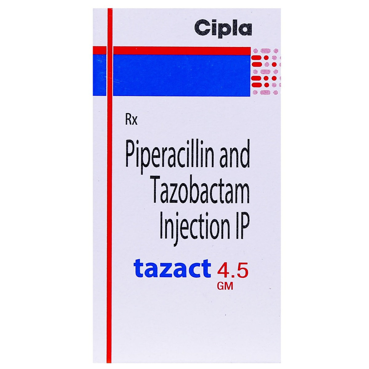 Tazact 4.5gm Injection 1's, Pack of 1 INJECTION Tazact 4.5gm Injection 1's, Pack of 1 INJECTION