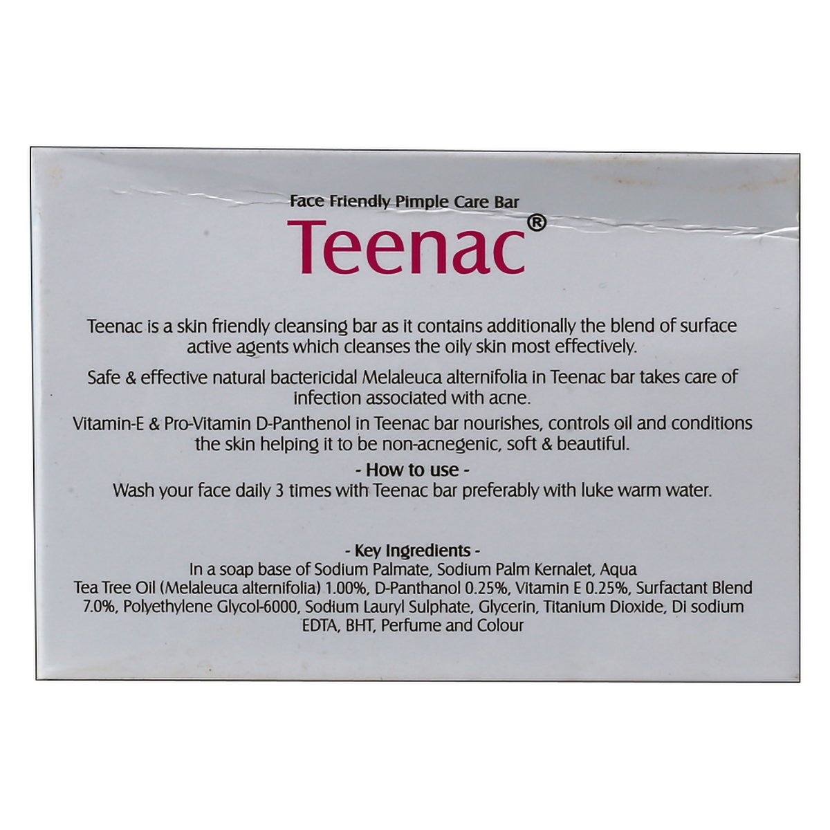 Teenac Pimple Care Bar 75 gm | Vitamin E, D Panthenol & Melaleuca Alternifolia | Controls Excess Oil | Effectively Cleanses Oily Skin, Pack of 1 Teenac Pimple Care Bar 75 gm | Vitamin E, D Panthenol & Melaleuca Alternifolia | Controls Excess Oil | Effectively Cleanses Oily Skin, Pack of 1